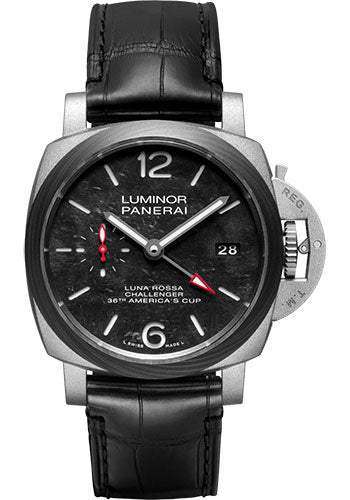Panerai Luminor Luna Rossa GMT - 42mm - Sand-Blasted Titanium - Panerai Scafotechª Black Dial - PAM01096